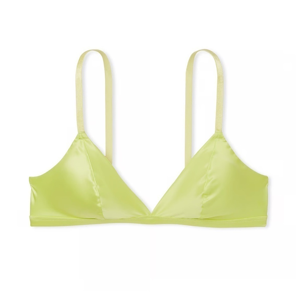 Victoria’s Secret Tease Wireless Triangle Bralette Green Small DD Lime Citron